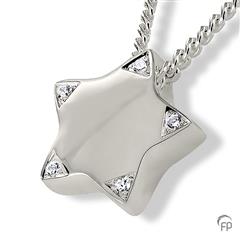 Assieraad zilver ster met zirkonia